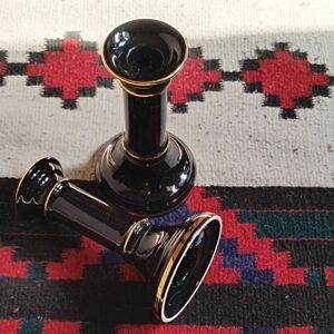 Elegant Black and Gold Candle Holders